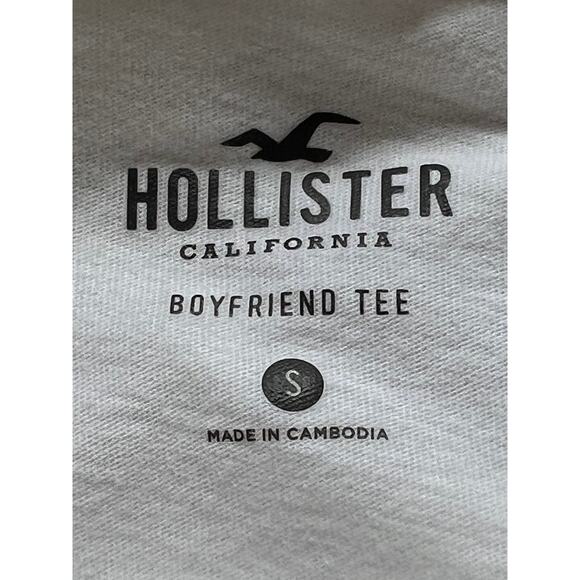 Hollister White Boyfriend Cotton Cropped Hoodie String  Casual Sweatshirt Size S - Picture 5 of 10